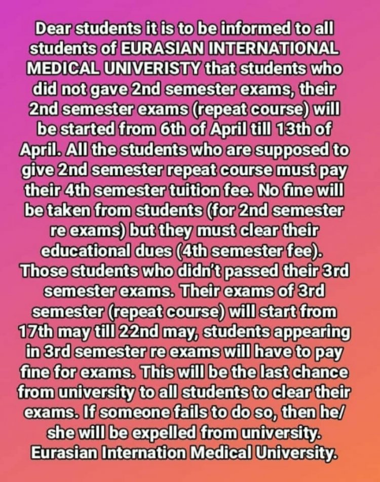 Last chance to clear student's exams